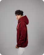 REVER – Oversized Hoodie – Burgundy SMART Print – Premium soft fabric, relaxed fit for ultimate comfort and effortless street style.