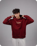 REVER – Oversized Hoodie – Burgundy SMART Print – Premium soft fabric, relaxed fit for ultimate comfort and effortless street style.