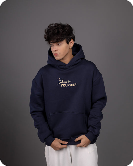 REVER – Oversized Hoodie – Navy SMART Print – Premium soft fabric, relaxed fit for ultimate comfort and effortless street style.