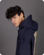 REVER – Oversized Hoodie – Navy SMART Print – Premium soft fabric, relaxed fit for ultimate comfort and effortless street style.