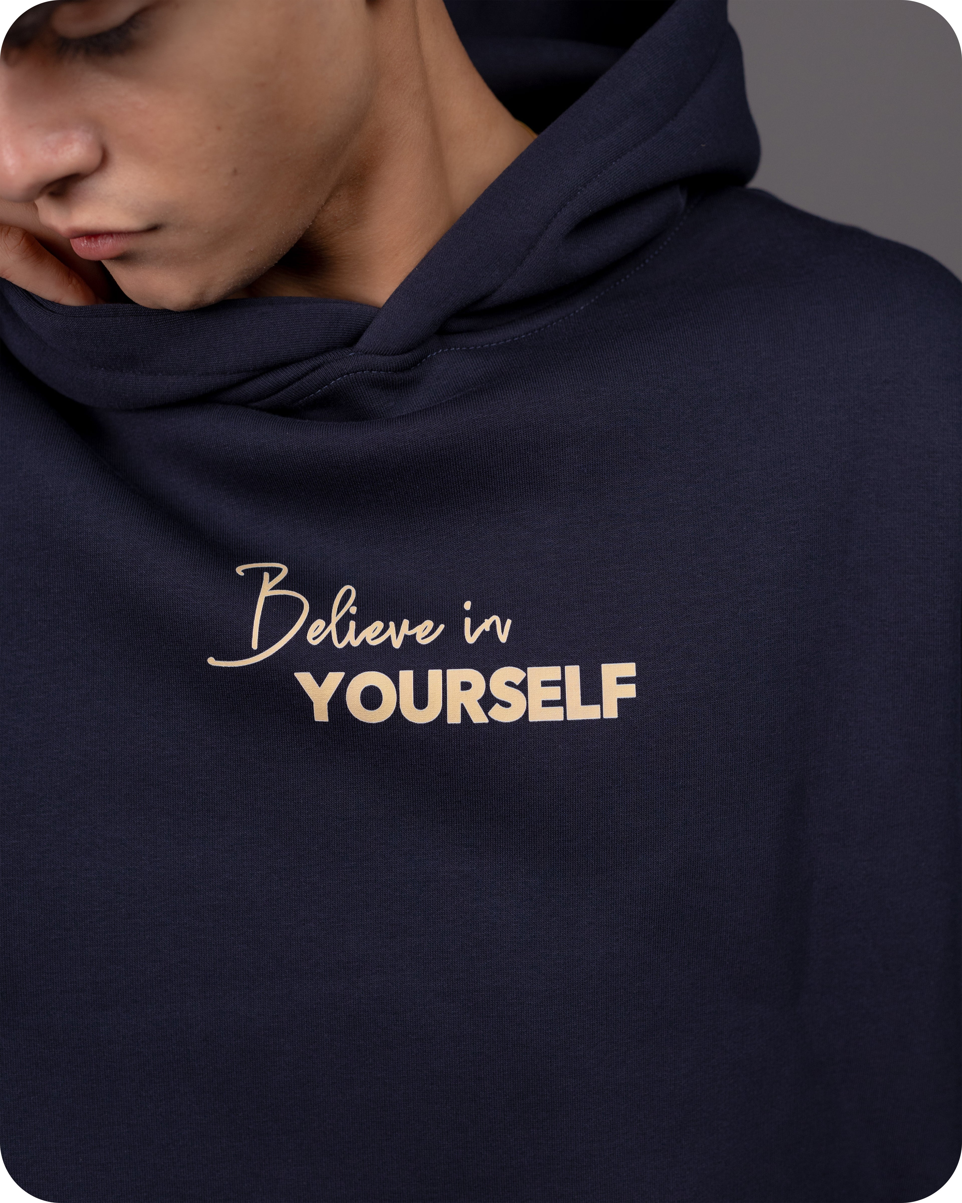 REVER – Oversized Hoodie – Navy SMART Print – Premium soft fabric, relaxed fit for ultimate comfort and effortless street style.