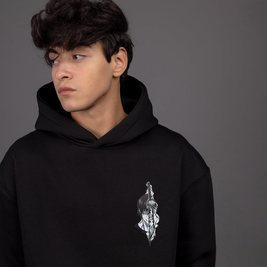 REVER – Oversized Hoodie – Black TOJI Print – Premium soft fabric, relaxed fit for ultimate comfort and effortless street style.