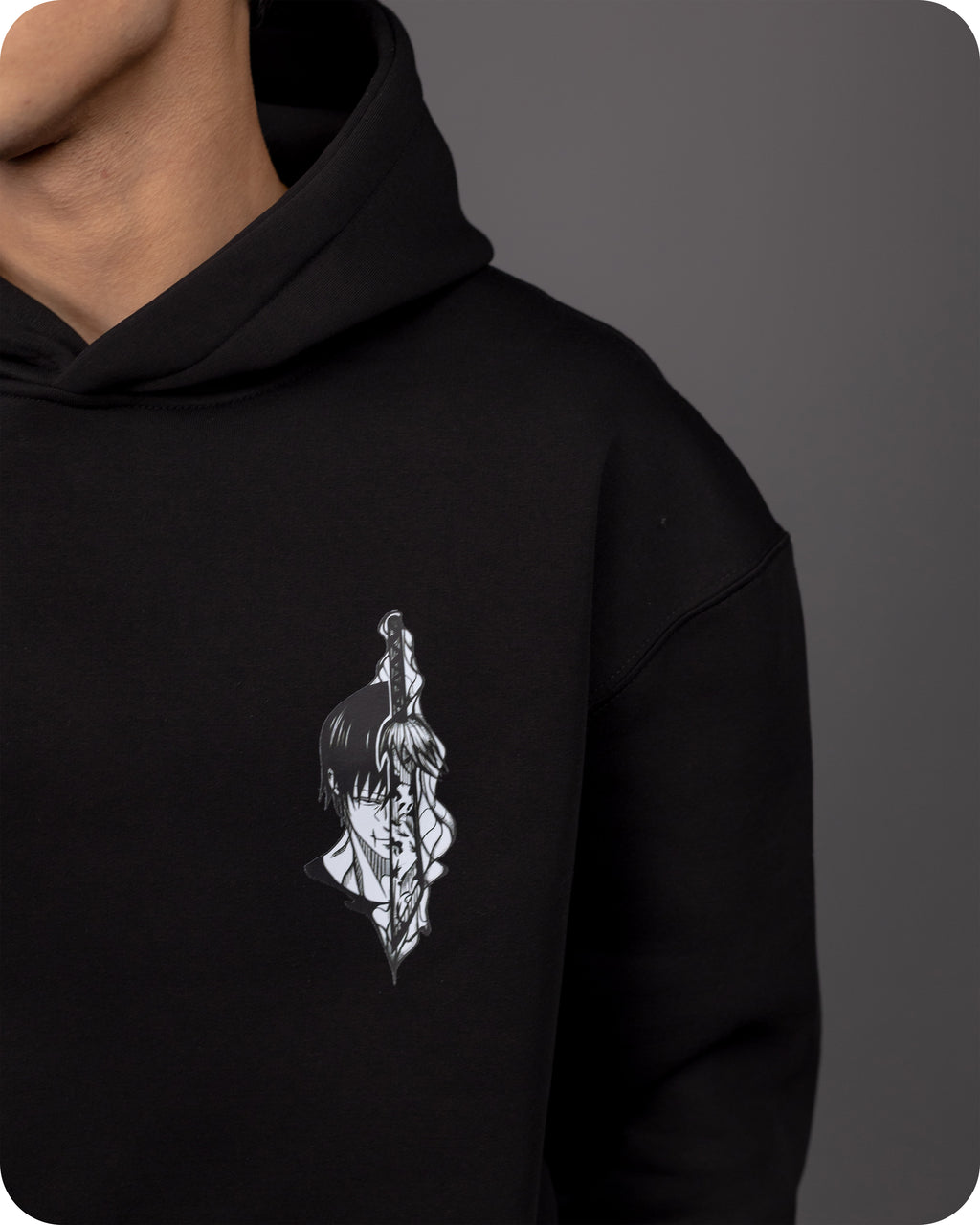 REVER – Oversized Hoodie – Black TOJI Print – Premium soft fabric, relaxed fit for ultimate comfort and effortless street style.