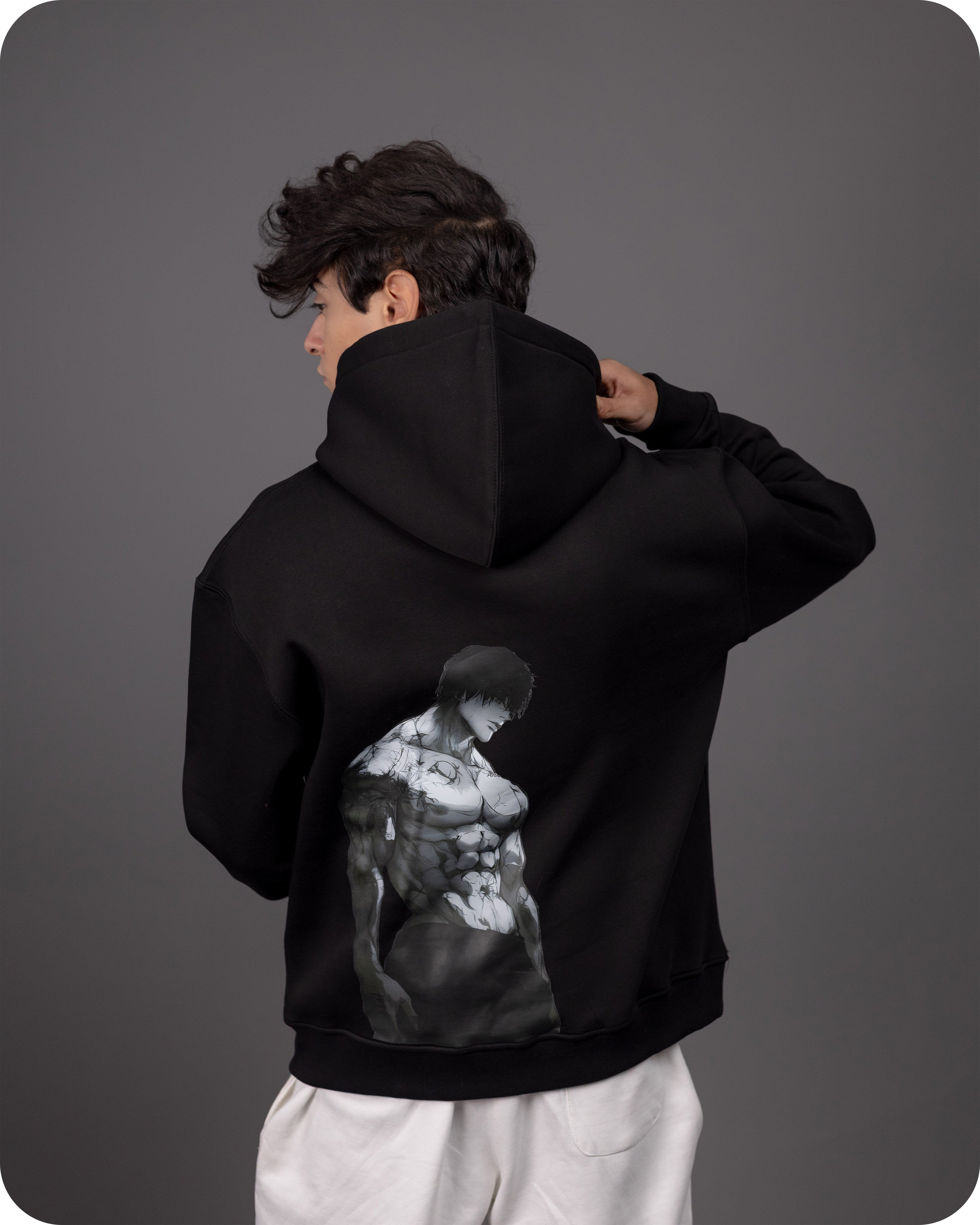 REVER – Oversized Hoodie – Black TOJI Print – Premium soft fabric, relaxed fit for ultimate comfort and effortless street style.