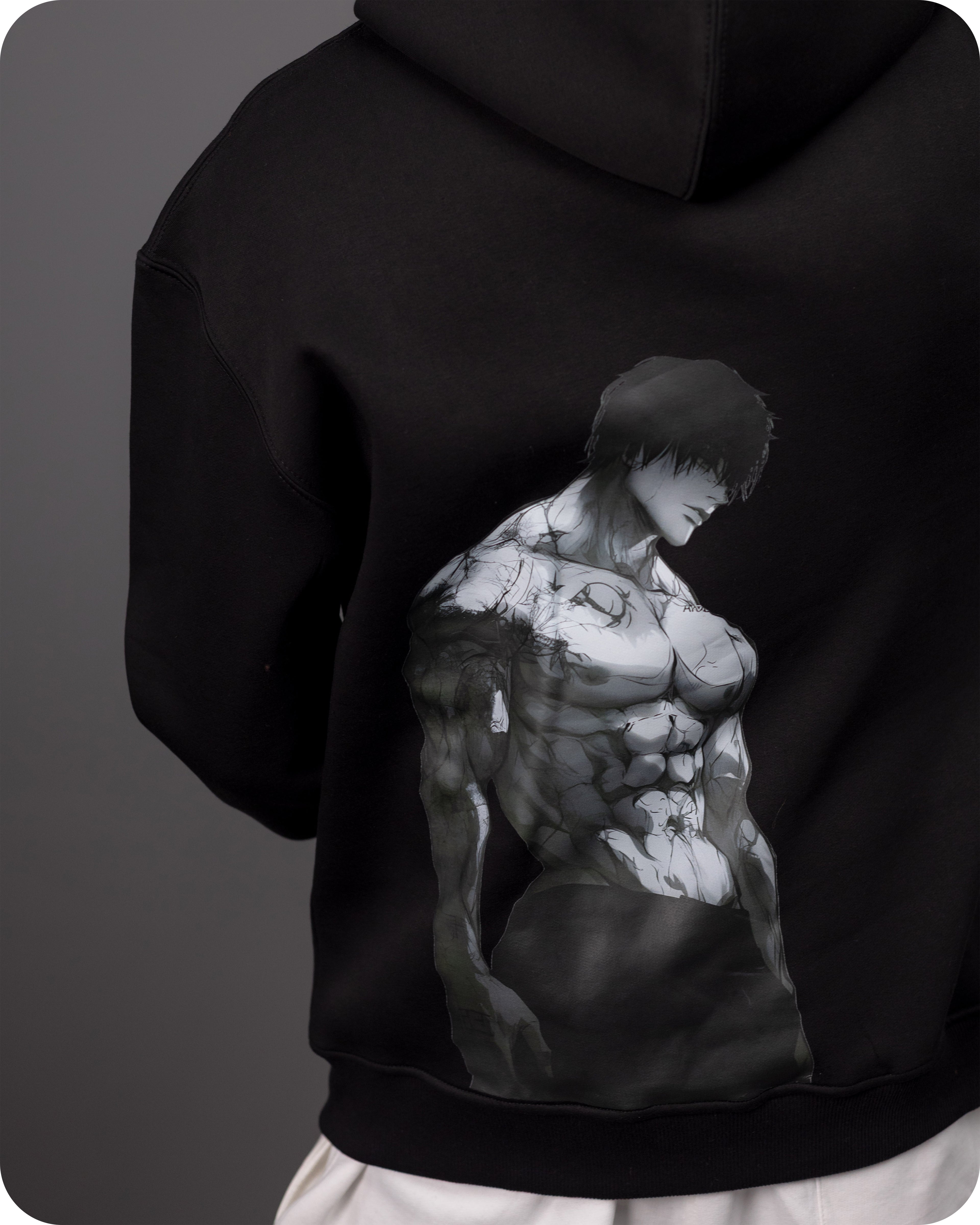 REVER – Oversized Hoodie – Black TOJI Print – Premium soft fabric, relaxed fit for ultimate comfort and effortless street style.