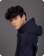 REVER – Oversized Hoodie – Navy WINTER IS COMING Print – Premium soft fabric, relaxed fit for ultimate comfort and effortless street style.